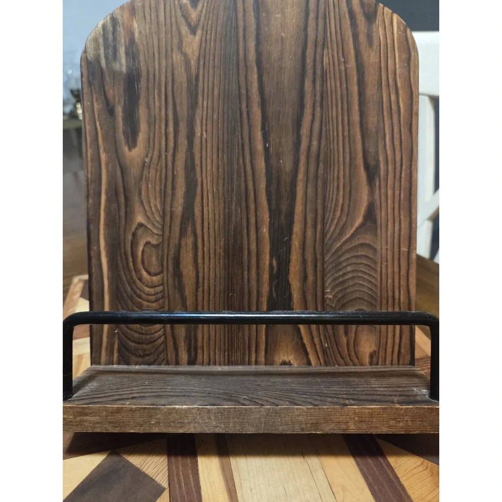 Rustic Cookbook Stand Resemble A Cutting Board
